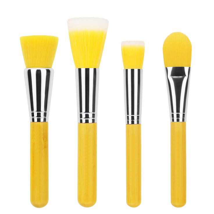 5pcs yellow makeup brushes set